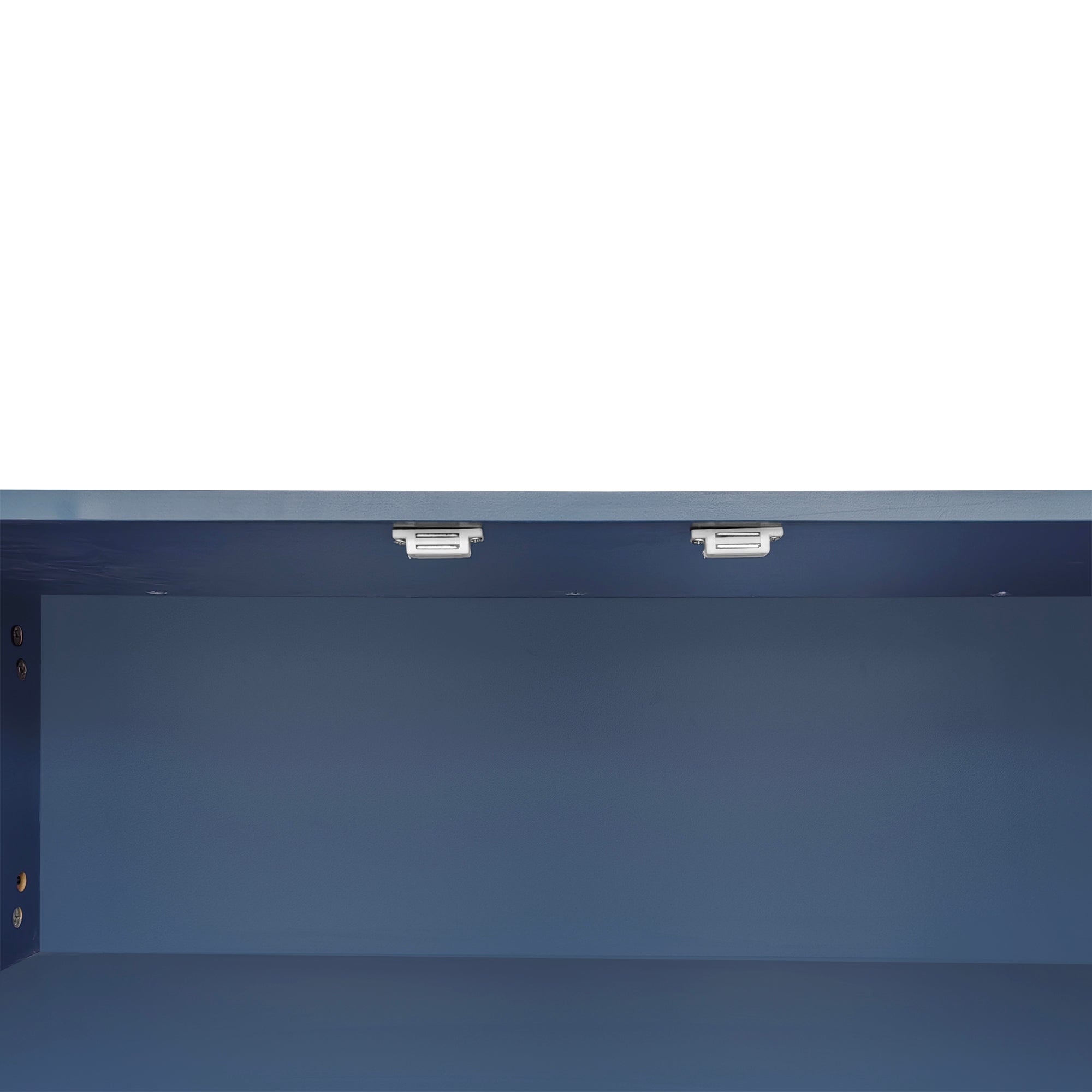 Modern Shoe Storage Bench with Hidden Storage and Upholstered Cushions for Bedside, Living Room and Entryway (Navy)