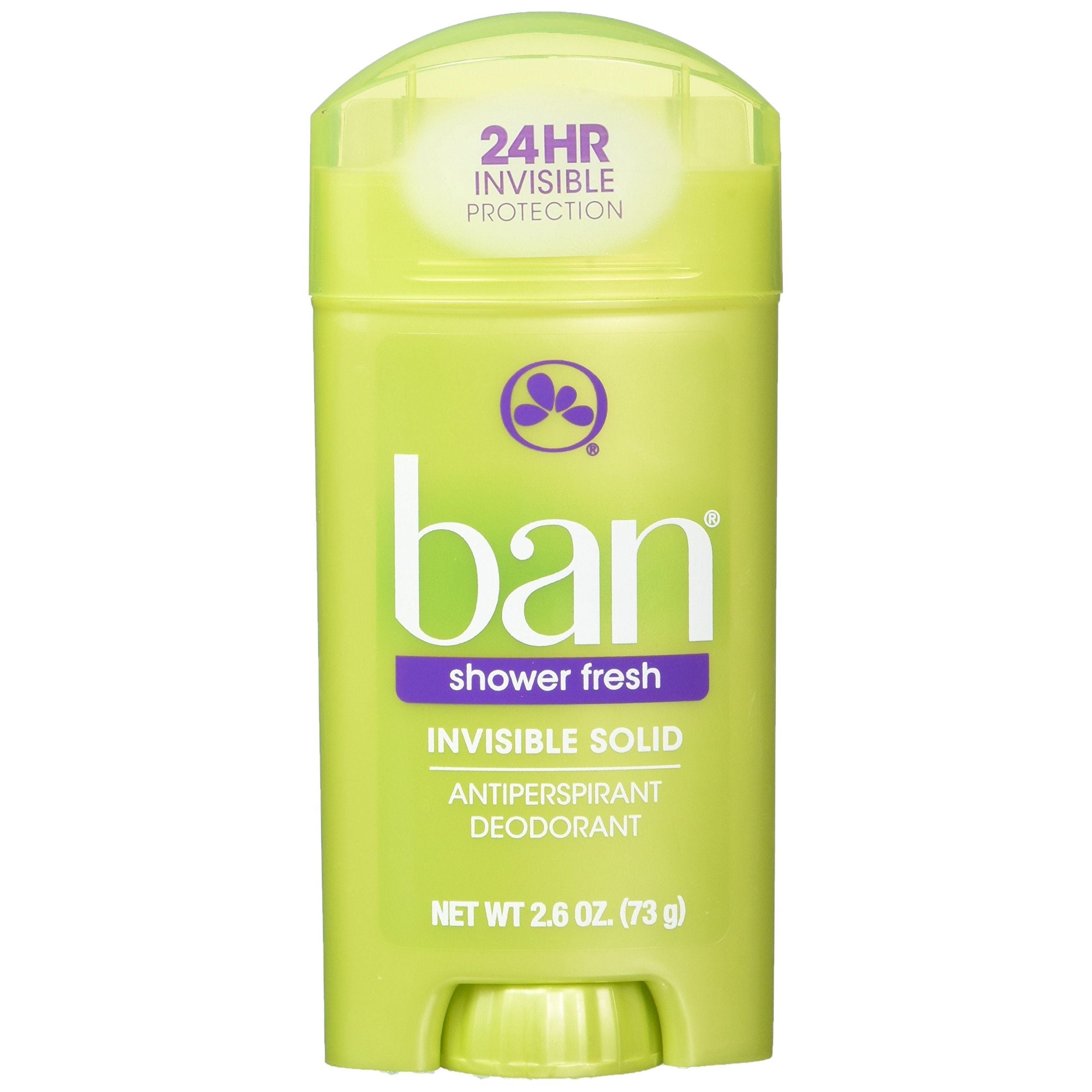 Ban Antiperspirant Deodorant Invisible Solid Shower Fresh 2.6 Oz