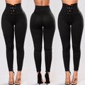 Aliexpress Amazon WISH Womens Sexy rivet yoga pants pants waist tie movement of foreign trade