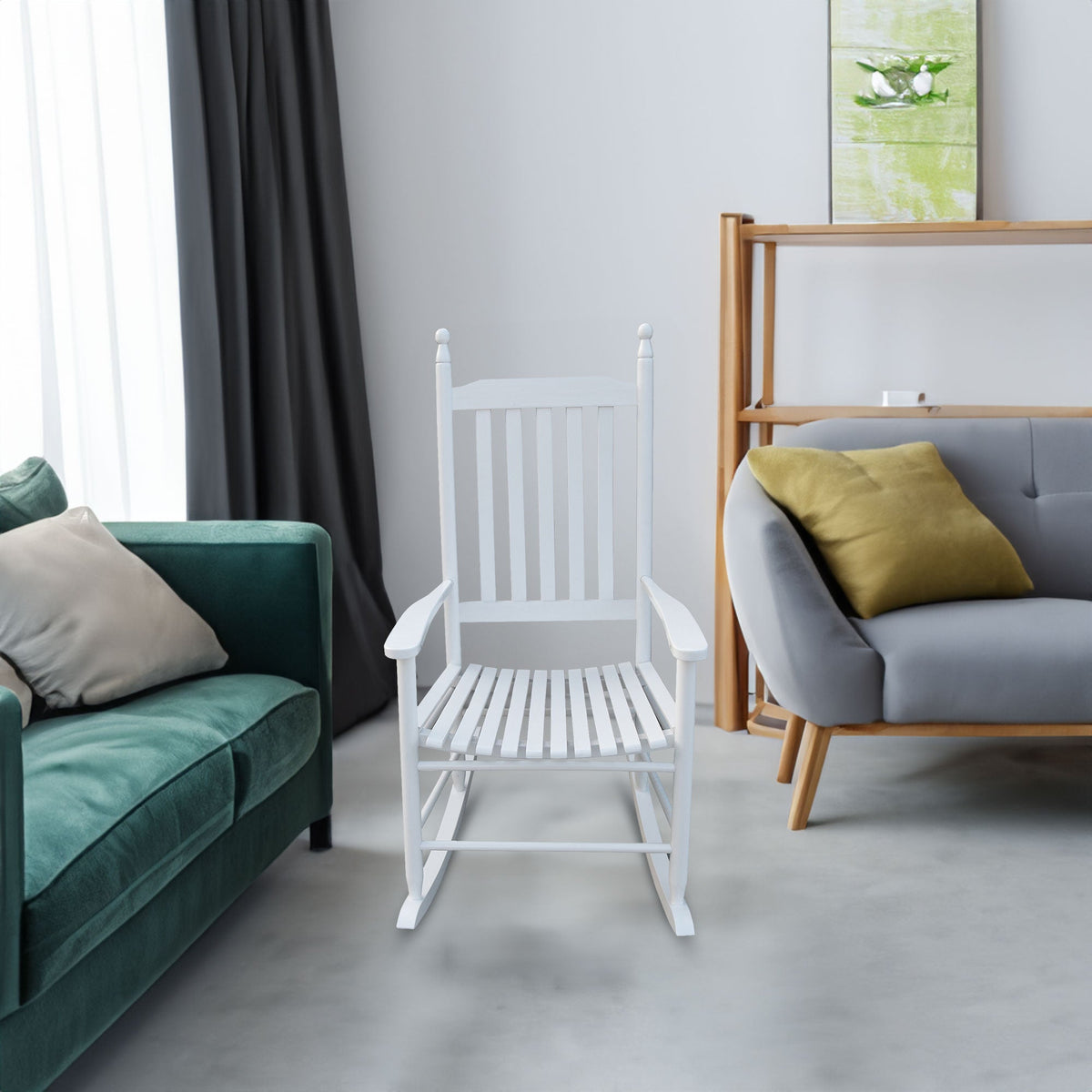 wooden porch rocker chair WHITE