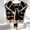 Fashionable Striped Knitted Cape For Women