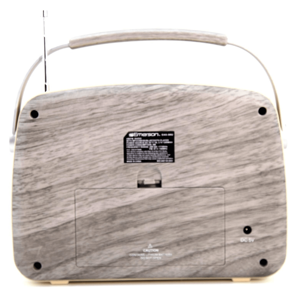 Emerson Portable Retro Radio with Built-In Rechargeable Battery and Memory Set