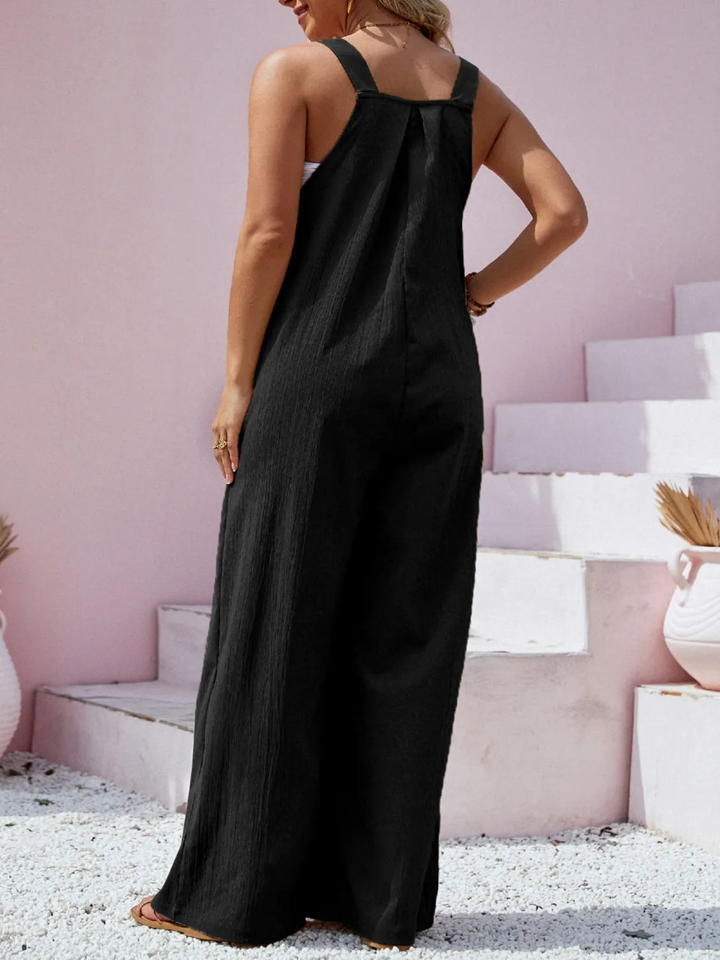 Square Neck Wide Leg Overalls