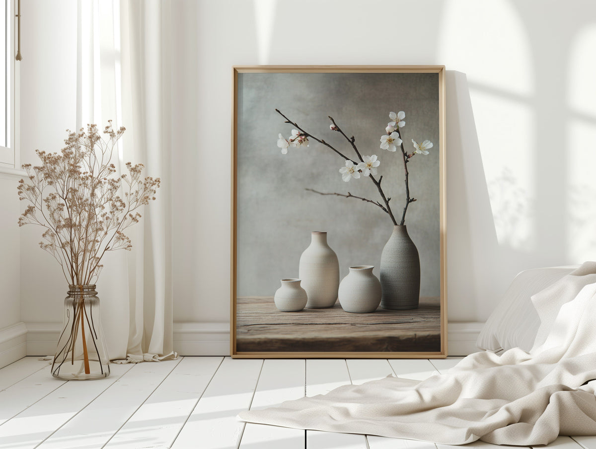 Minimalist Japanese Still Life Print – Zen Aesthetic Home Art