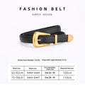 Womens Retro Unisex Fashion Versatile Square-buckle Leather Belt