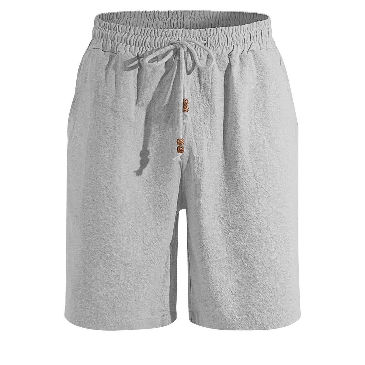 New Summer Style Men's Solid Color Cotton And Linen Shorts, Loose Sports Casual Beach Pants, Men's Cotton And Linen Breathable Shorts