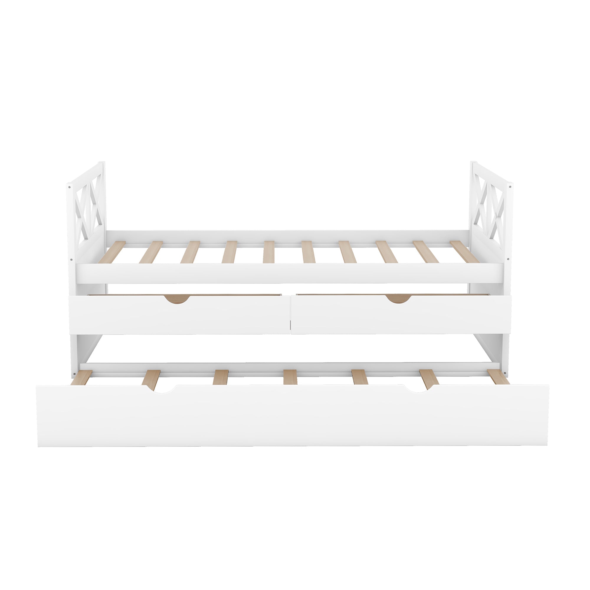 Multi-Functional Daybed with Drawers and Trundle  White