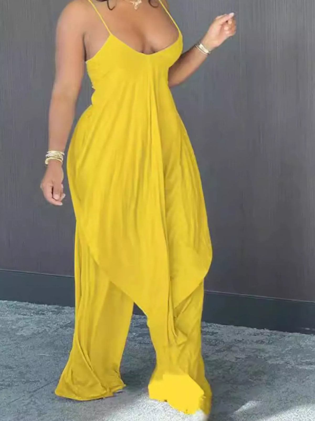 Asymmetrical Hem Cami and Pants Set