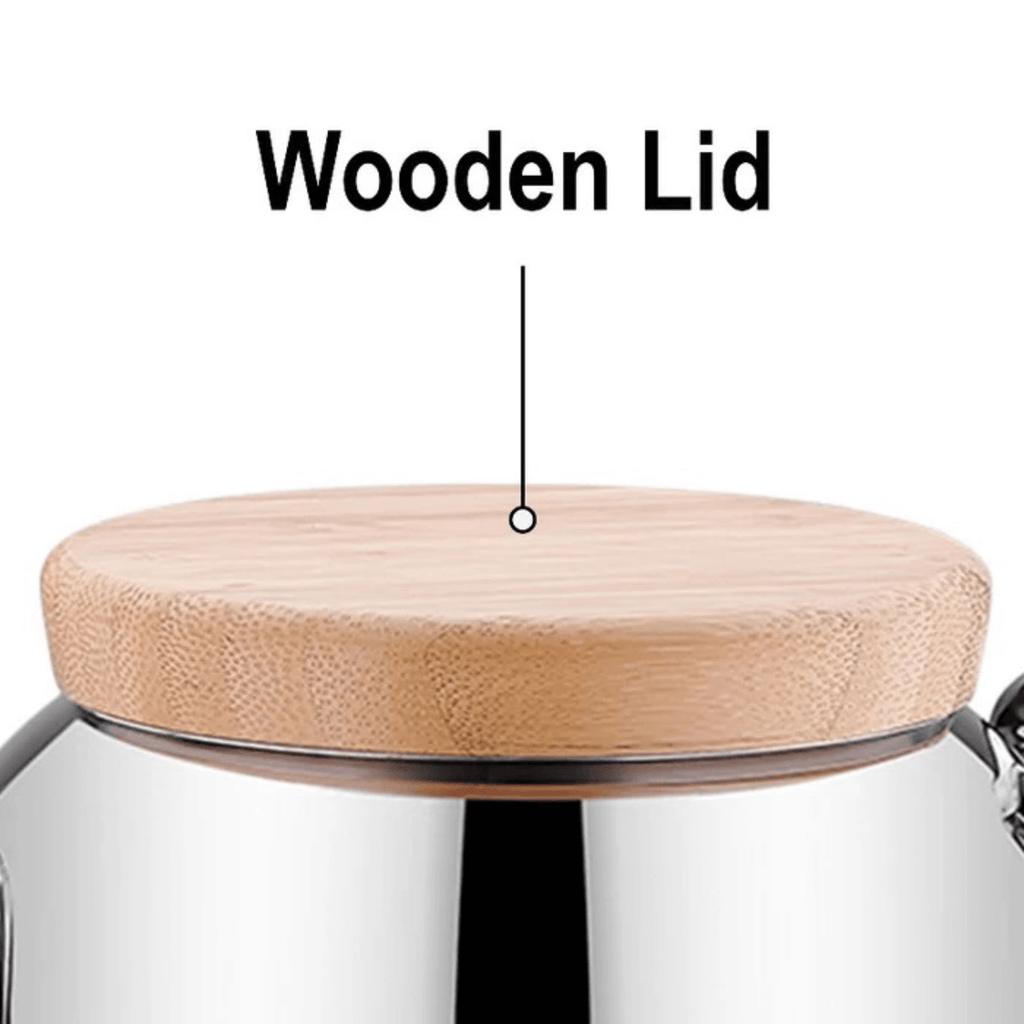 Korkmaz Montana Stainless Steel 2.3L Teapot with Wooden Lid
