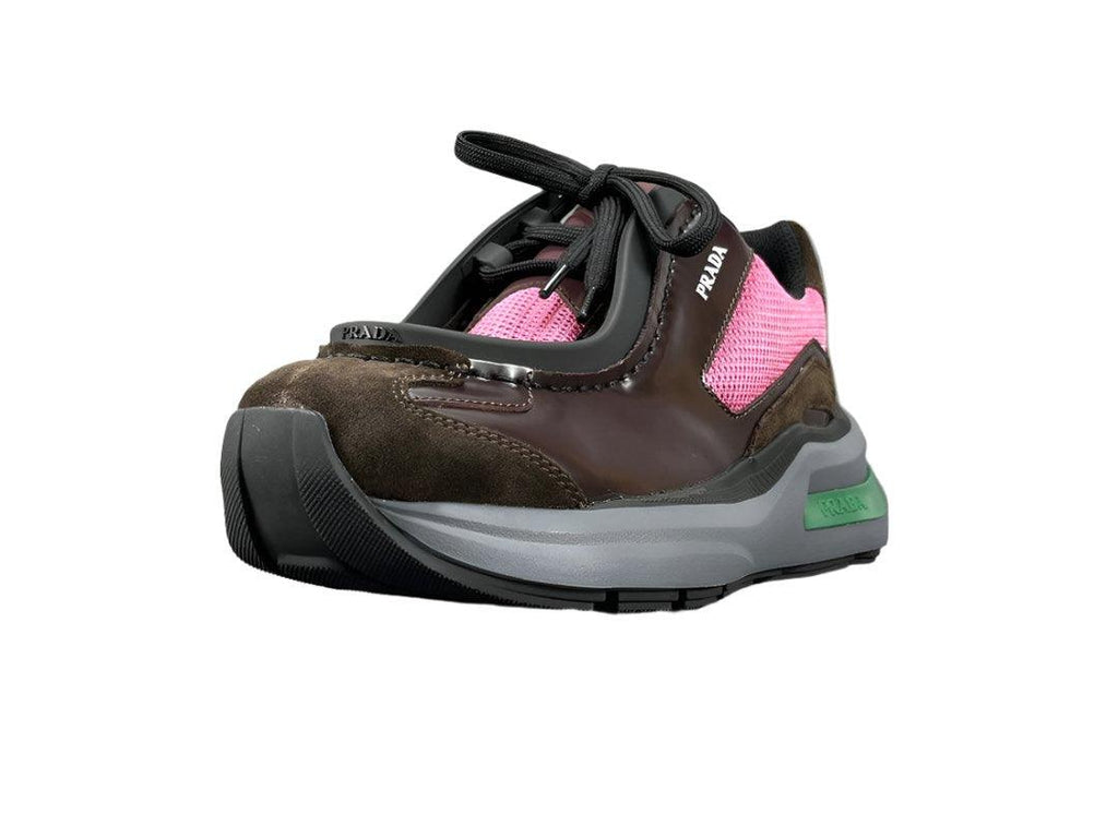 Prada Brushed Leather Bike Fabric Suede Garnet "Peony Pink"