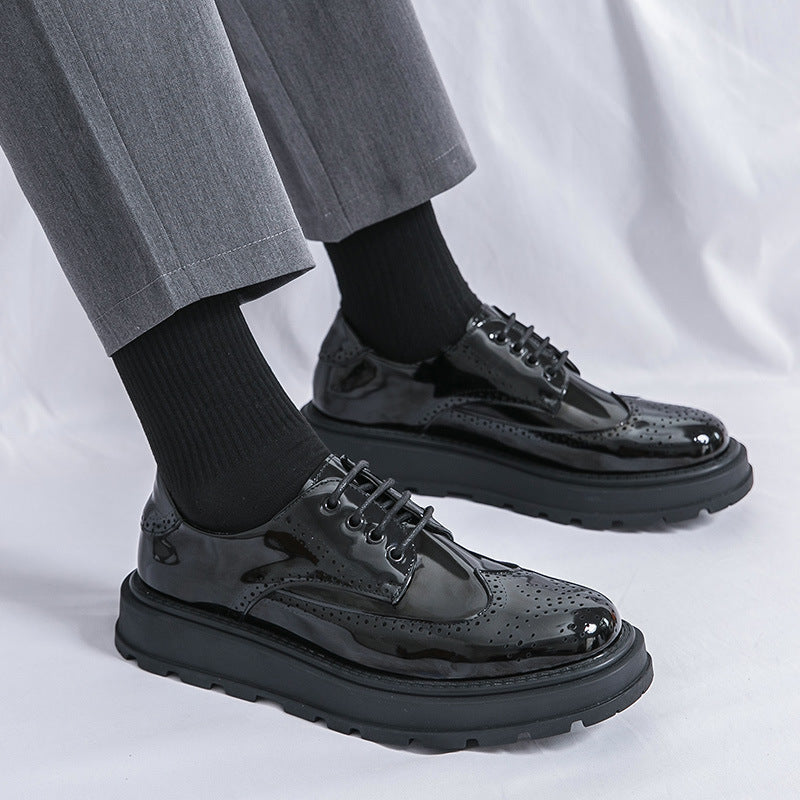 Business Formal Britishstyle Glossy Heightincreasing Leather Shoes
