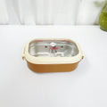 Cartoon cute bear stainless steel portable compartment lunch box with lid