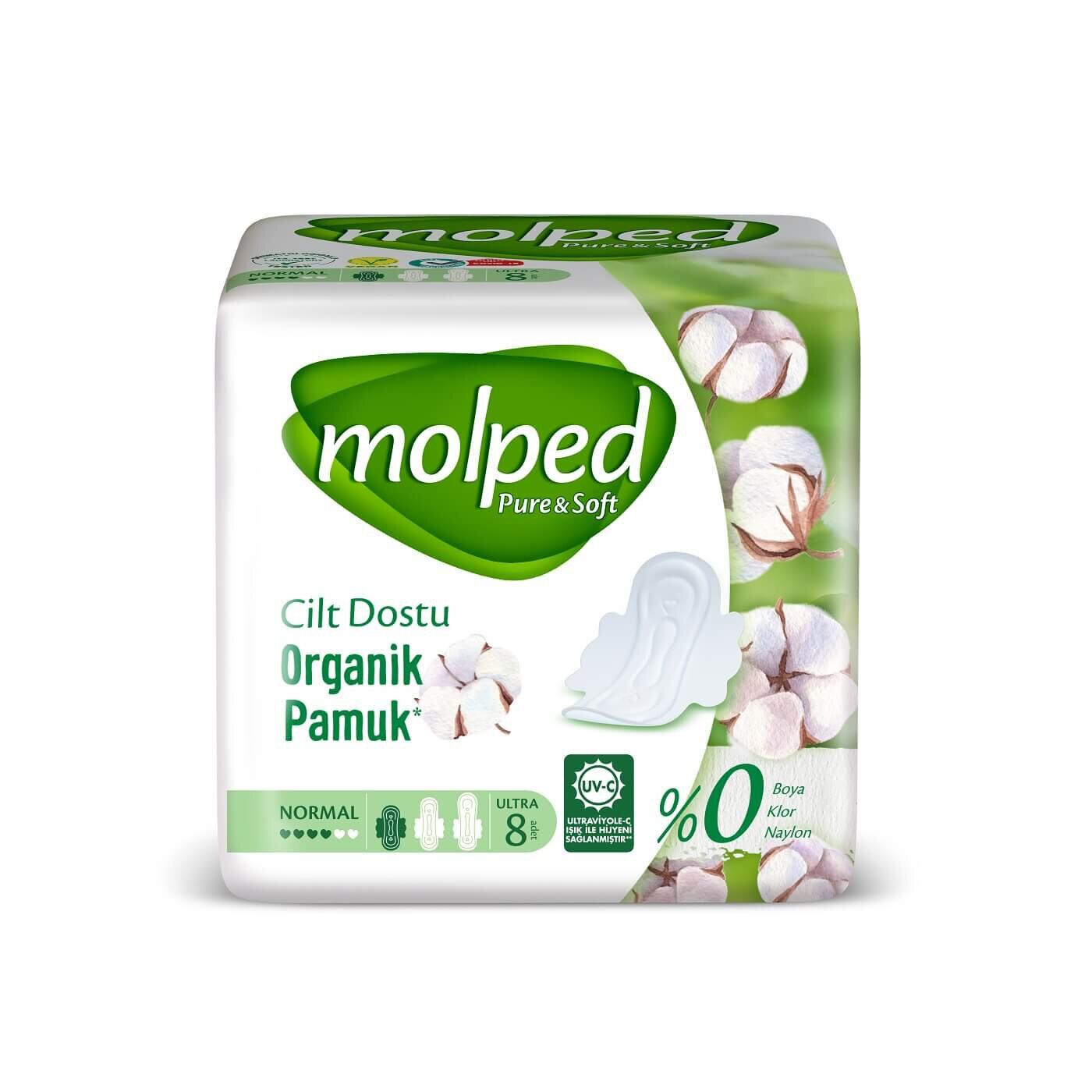 Molped Ultra Pure & Soft Normal Sanitary Pads - 8 Count