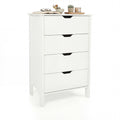 4-Drawer Dresser Wooden Nightstand with Anti-Tipping Kits-White