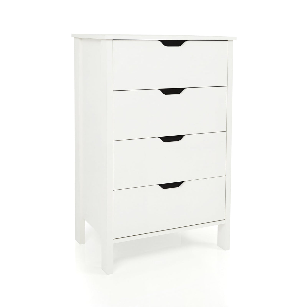 4-Drawer Dresser Wooden Nightstand with Anti-Tipping Kits-White