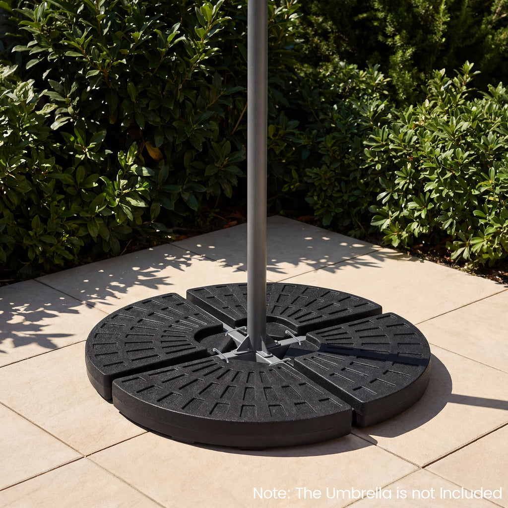 4-Piece Patio Market Umbrella Base 140 LBS Heavy-Duty with U-Locking Pins-Black