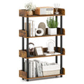 4-Tier Bookshelf Open Bookcase with Anti-Tipping Kit Industrial Storage Unit