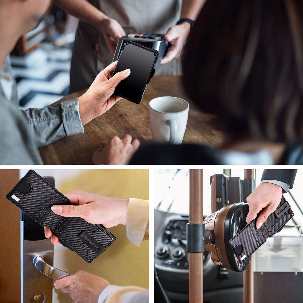Cross-border Carbon-fiber Leather Case Aluminum Holder Card