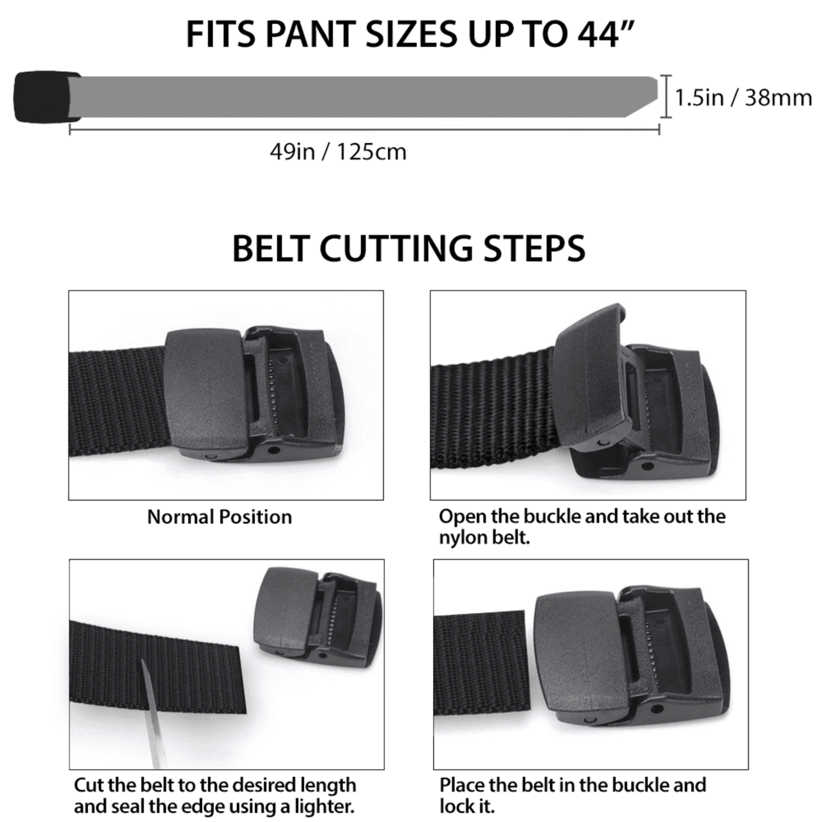XGear Tactical Adjustable Nylon Belt with Plastic Buckle