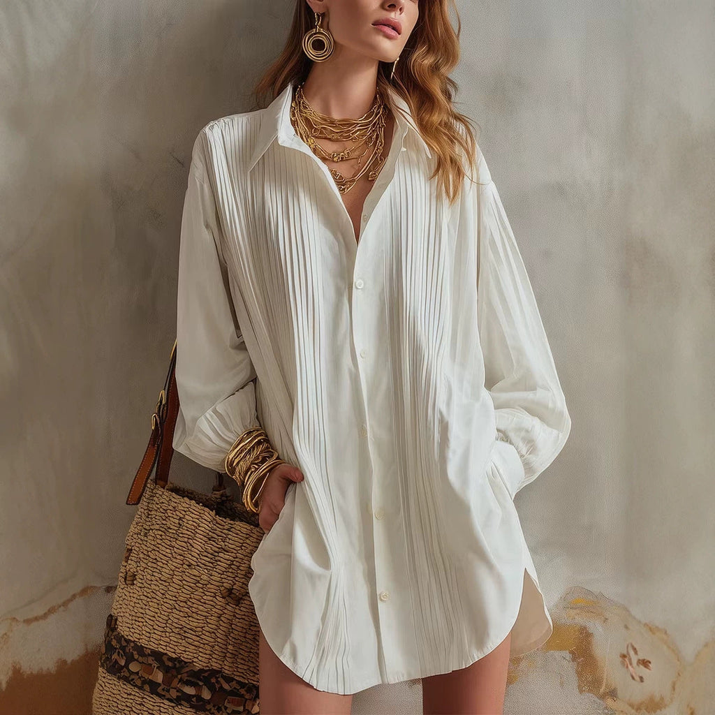 Simple Elegant Loose-fit Draping Versatile Top