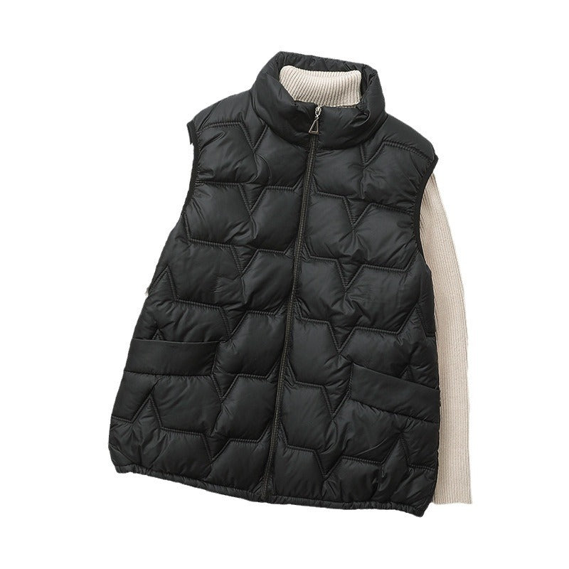 Large-size Down Cotton Vest For Fall And Winter