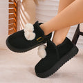 Women's Snow Boots, New 2026 Winter Fleece & Cotton Lined Slip-On Platform Buckle Strap Warm Cotton Boots