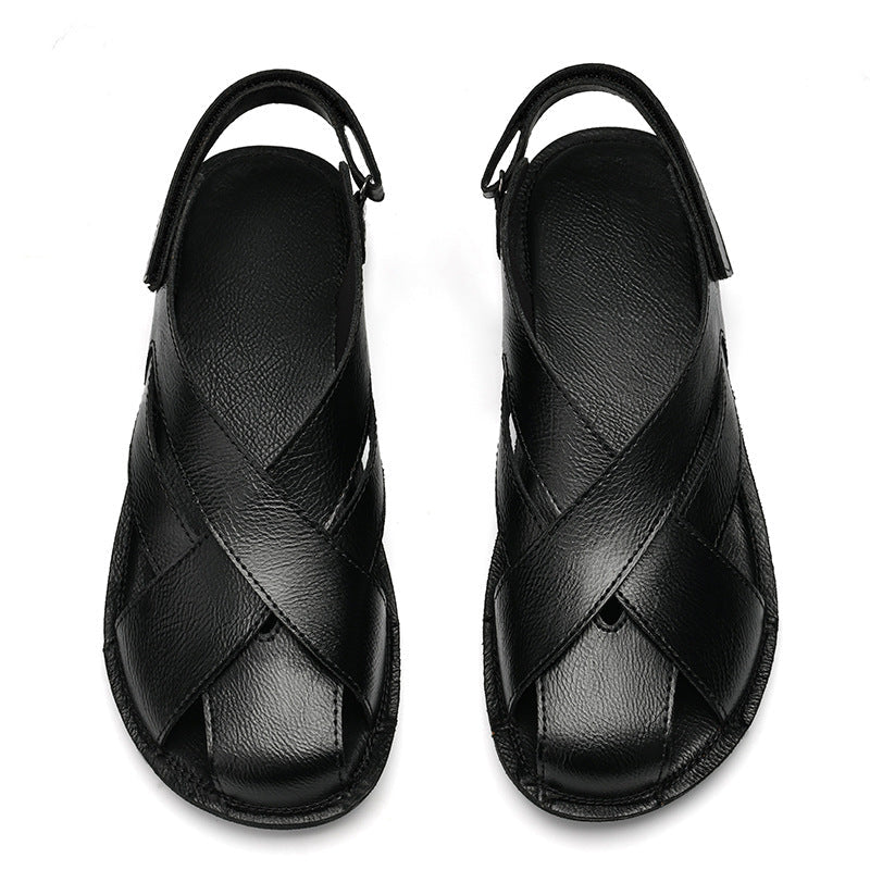 Summer New Style Genuine Leather Casual Beach Non-Slip Dual-Use Sandals