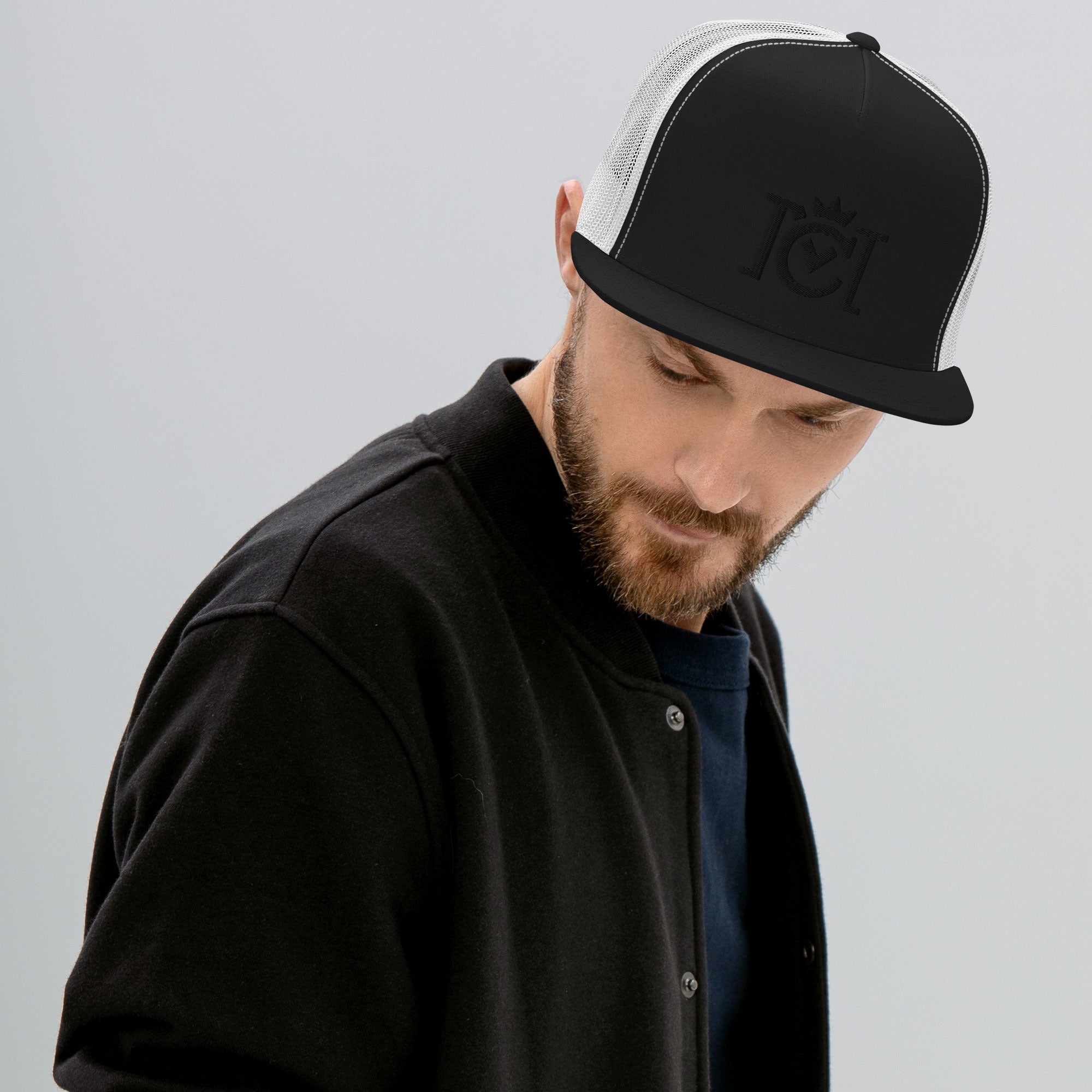 Crown Moto Blackout 3D Embroidered Trucker Cap
