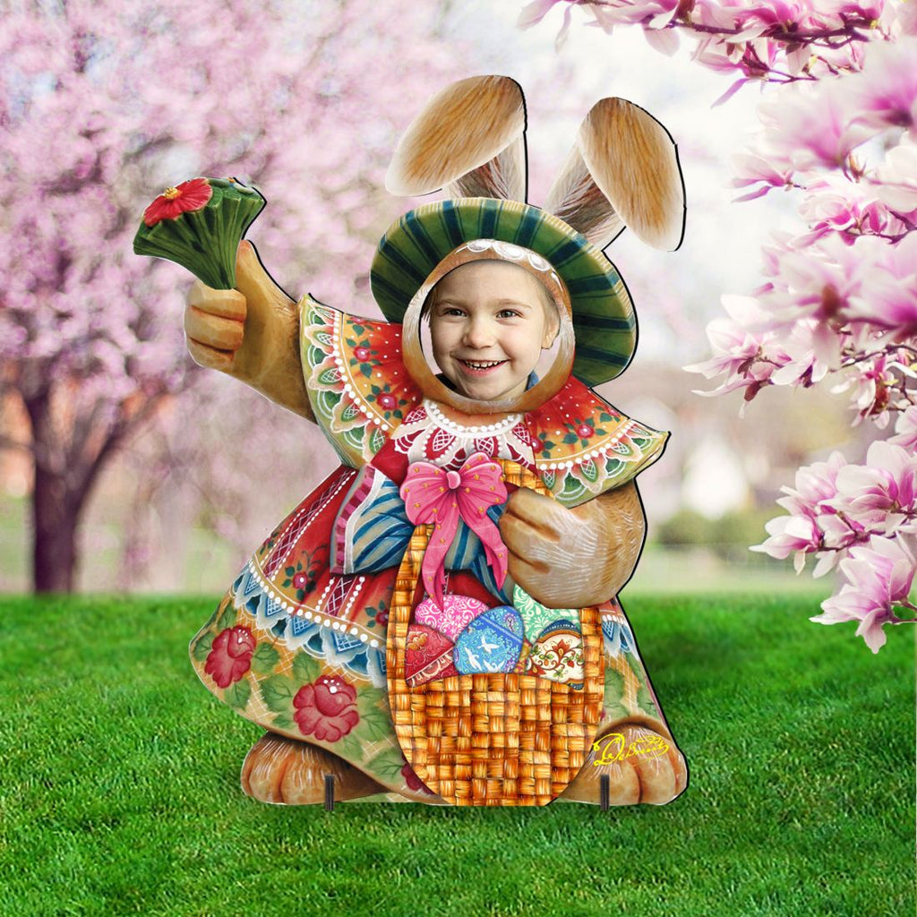 Mrs. Bunny Easter Face Easter Outdoor Scene  by G. DeBrekht - Easter Spring Decor - 8154421-2F