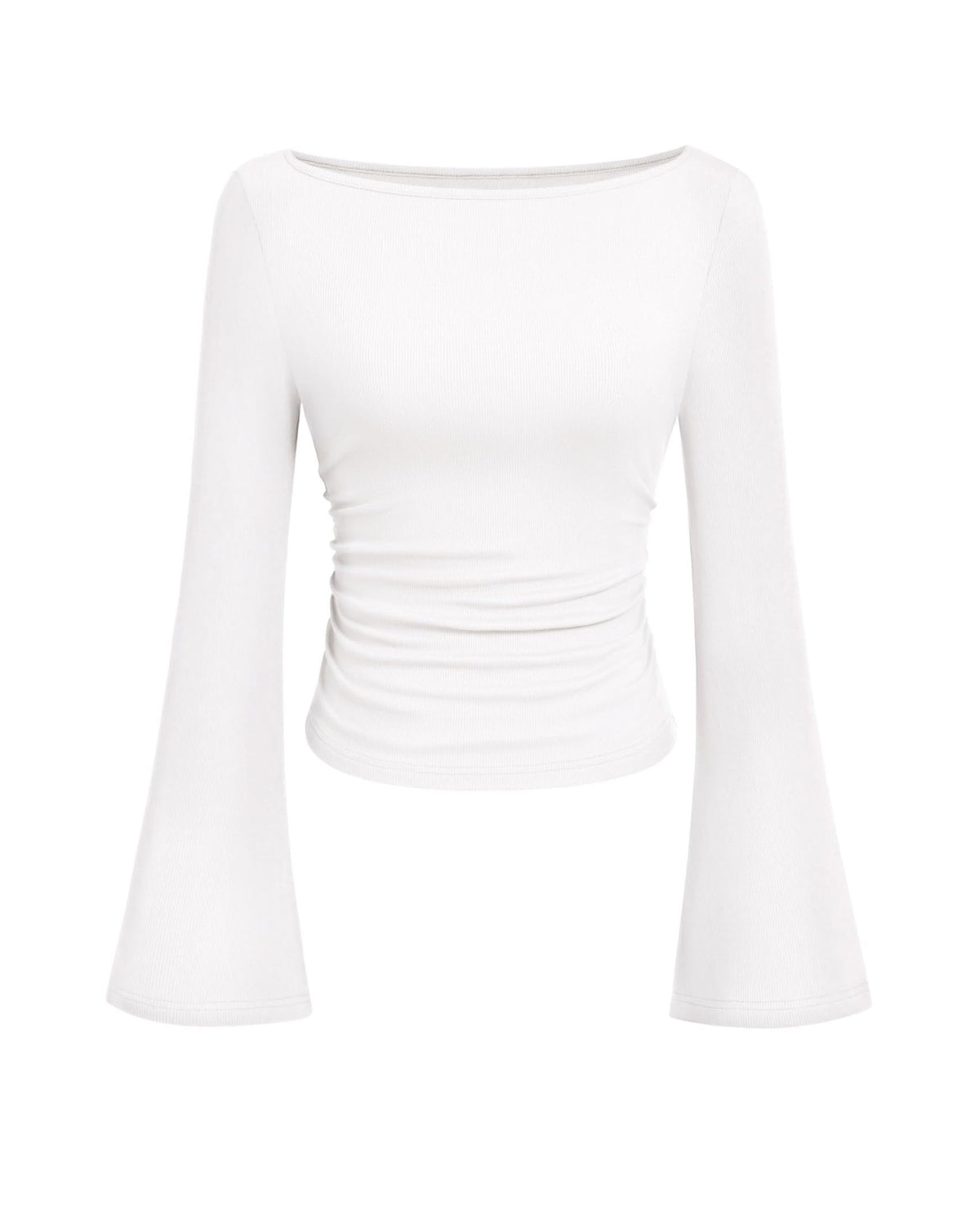 PRETTYGARDEN Womens Bell Long Sleeve Ribbed Knit Tops