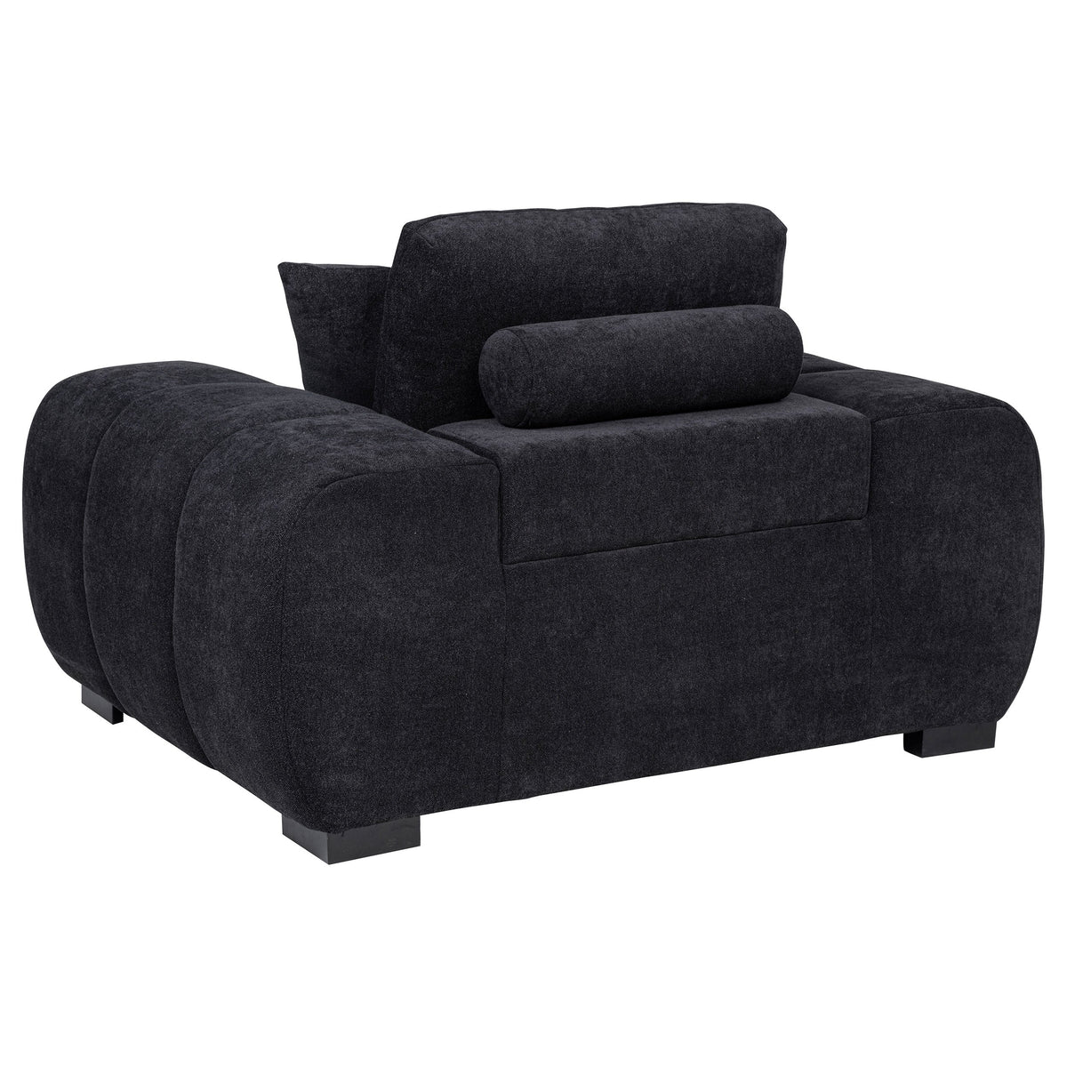 Octavia Upholstered Track Arm Accent Chair Black