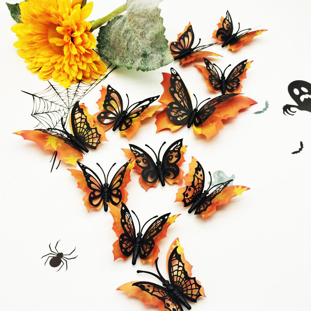 Halloween 3D Butterfly Bat Home Decor Wall Sticker 12 Pack Butterfly Sticker Wall Sticker