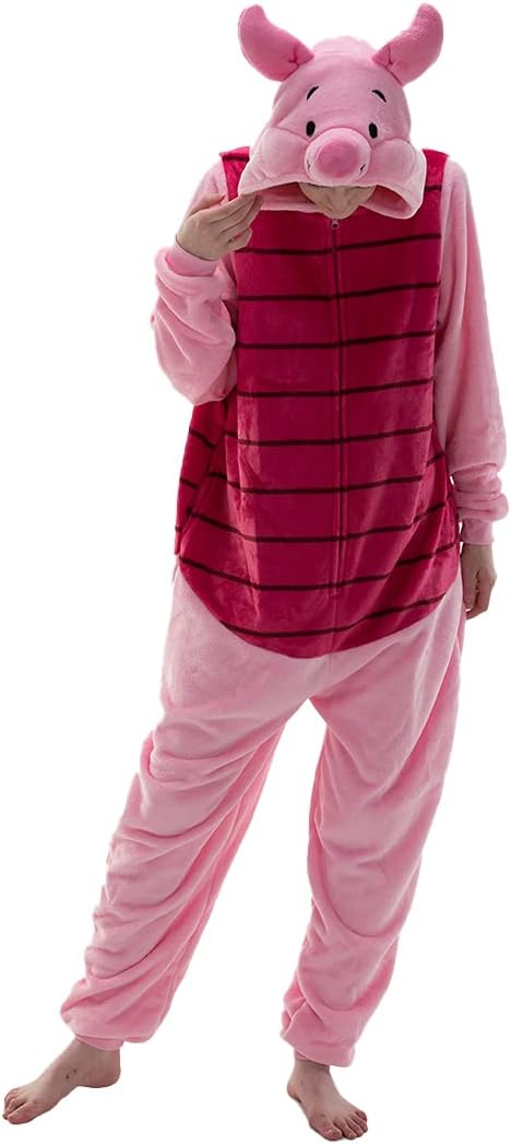 COSUSKET Snug Fit Unisex Adult Onesie Pajamas, Flannel Cosplay Animal One Piece Halloween Costume Sleepwear Homewear