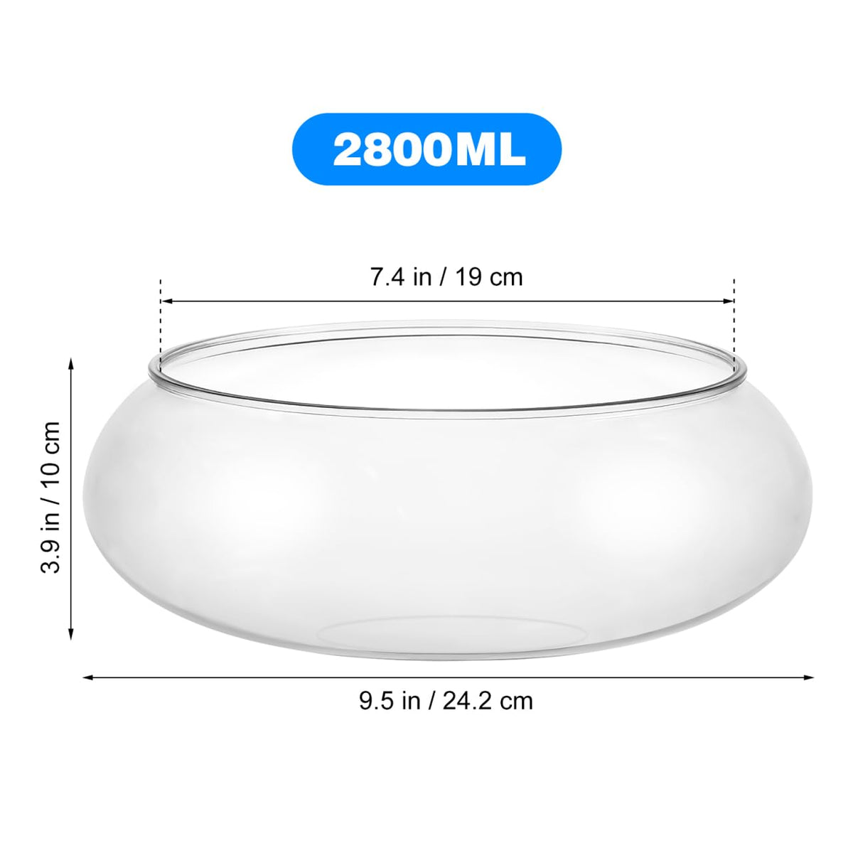 BESPORTBLE Transparent Desktop Aquarium Tank 9.52x9.52x3.93in 2800ml Plastic