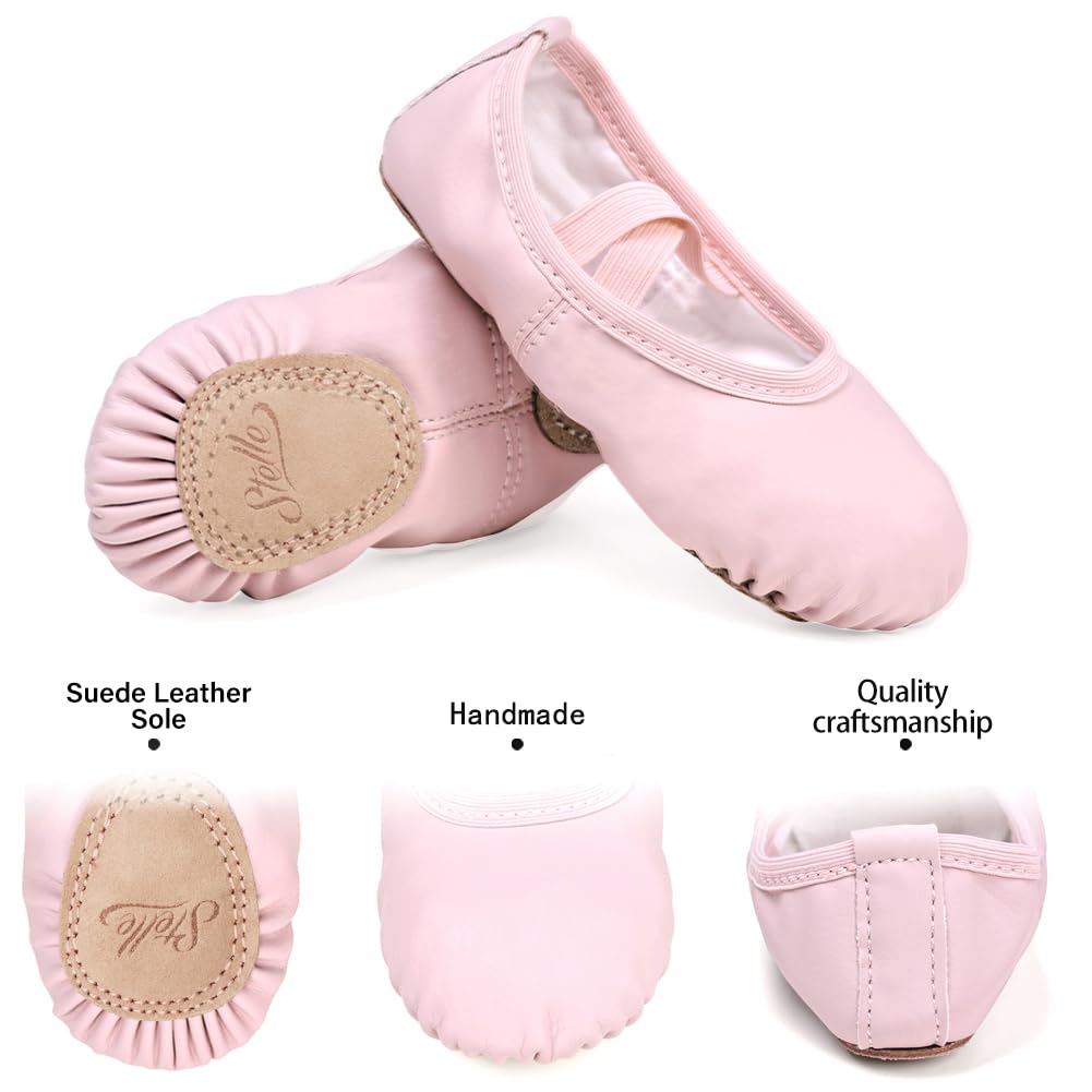 Stelle Ballet Shoes for Girls Toddler Soft Leather Split Sole
