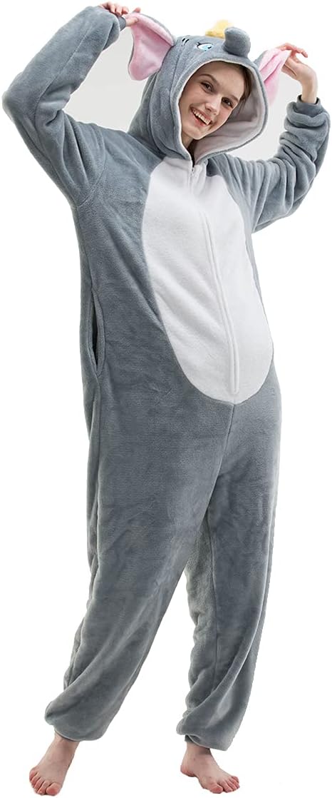 COSUSKET Snug Fit Unisex Adult Onesie Pajamas, Flannel Cosplay Animal One Piece Halloween Costume Sleepwear Homewear