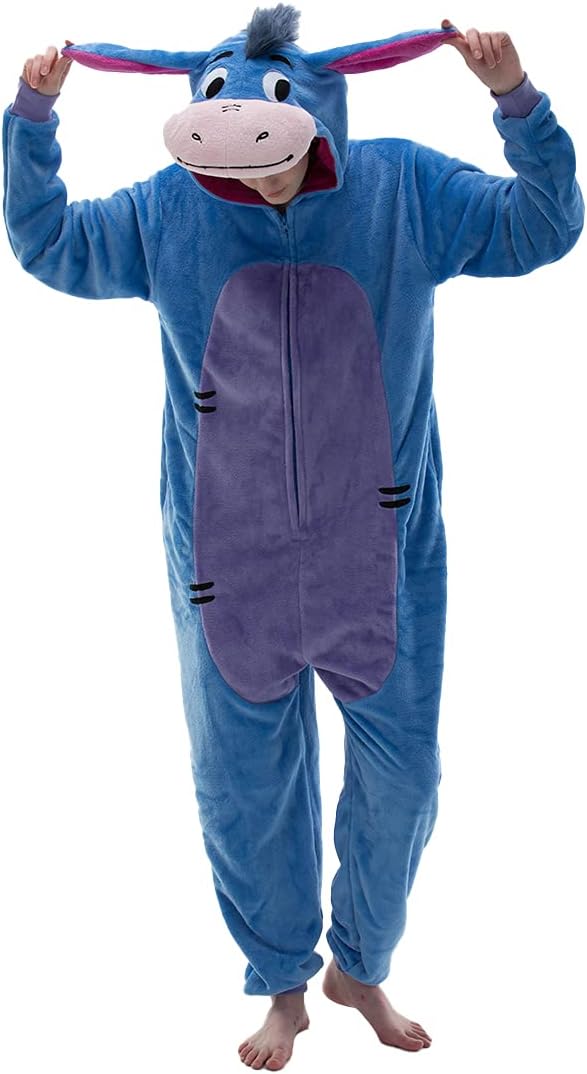 COSUSKET Snug Fit Unisex Adult Onesie Pajamas, Flannel Cosplay Animal One Piece Halloween Costume Sleepwear Homewear