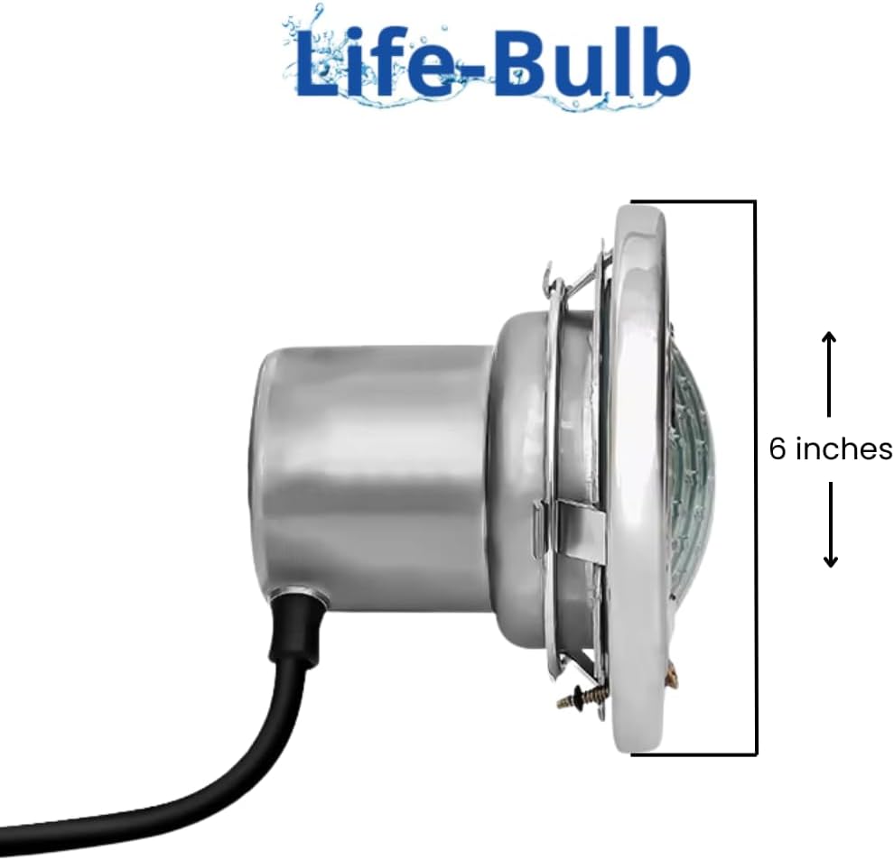 Life-Bulb 6" Color LED Inground Spa Light (100ft Cord) | Replaces Pentair IntelliBrite 5G Spa (120V) | Lifetime Replacement Program
