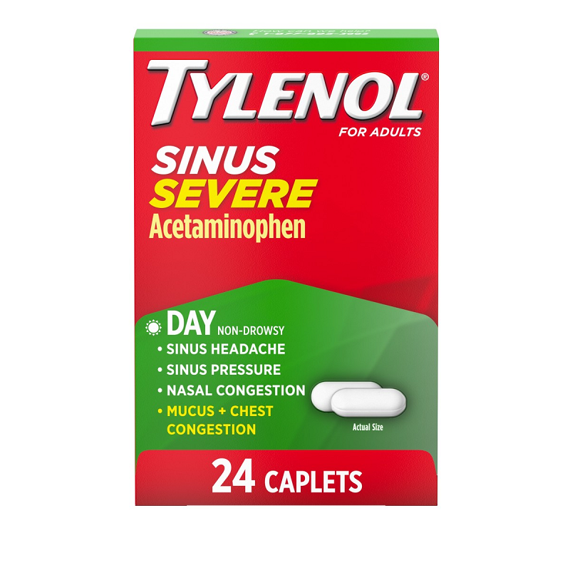 Tylenol Sinus Severe Daytime, Maximum Strength Pain & Congestion, 24 Caplets