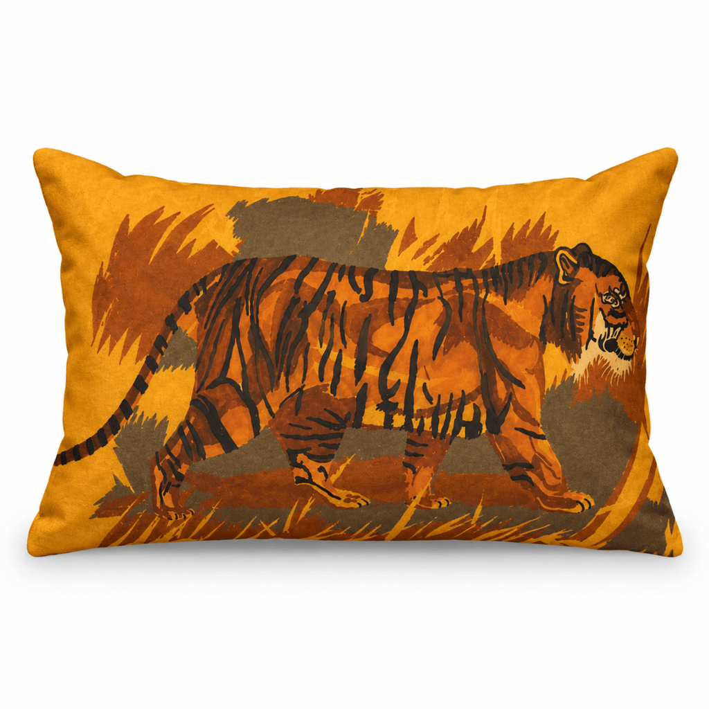 PimsArt Amber Tiger Jungle Scene Pillow Sham From Original Painting