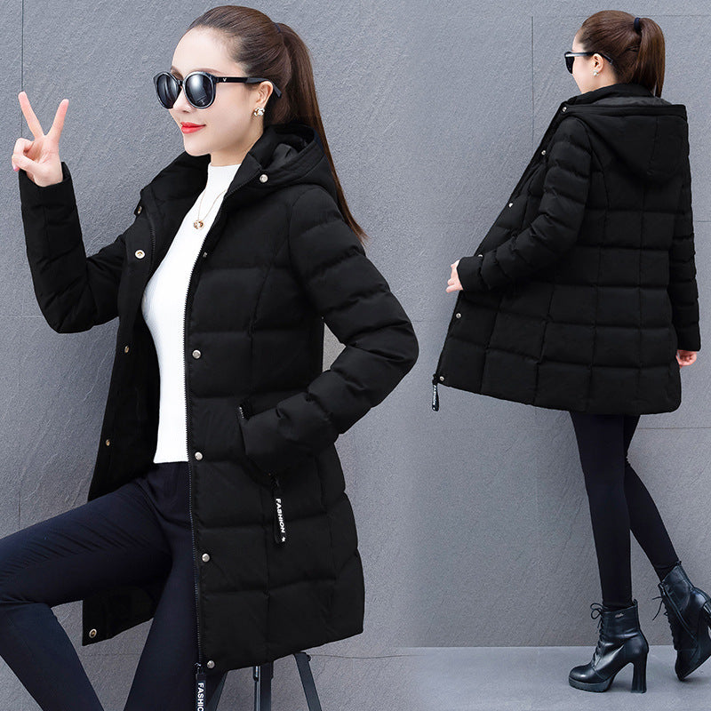 Womens Mid-length Hooded Down Coat