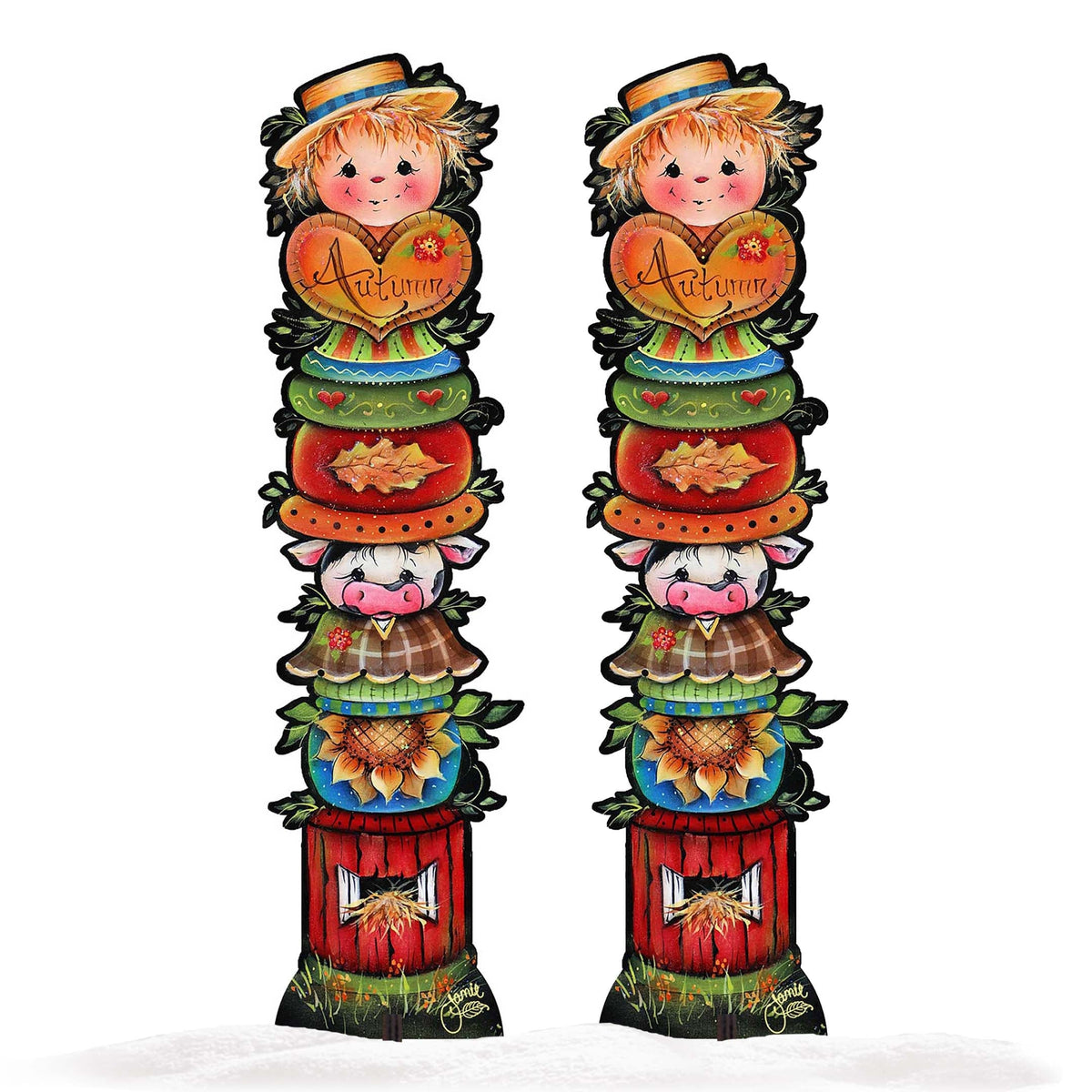 For the Love of Autumn Set of 2 Walkway Greeters Outdoor Decor by Jamie Mills-Price - Halloween Thanksgiving  Decor - 8457804F-S2