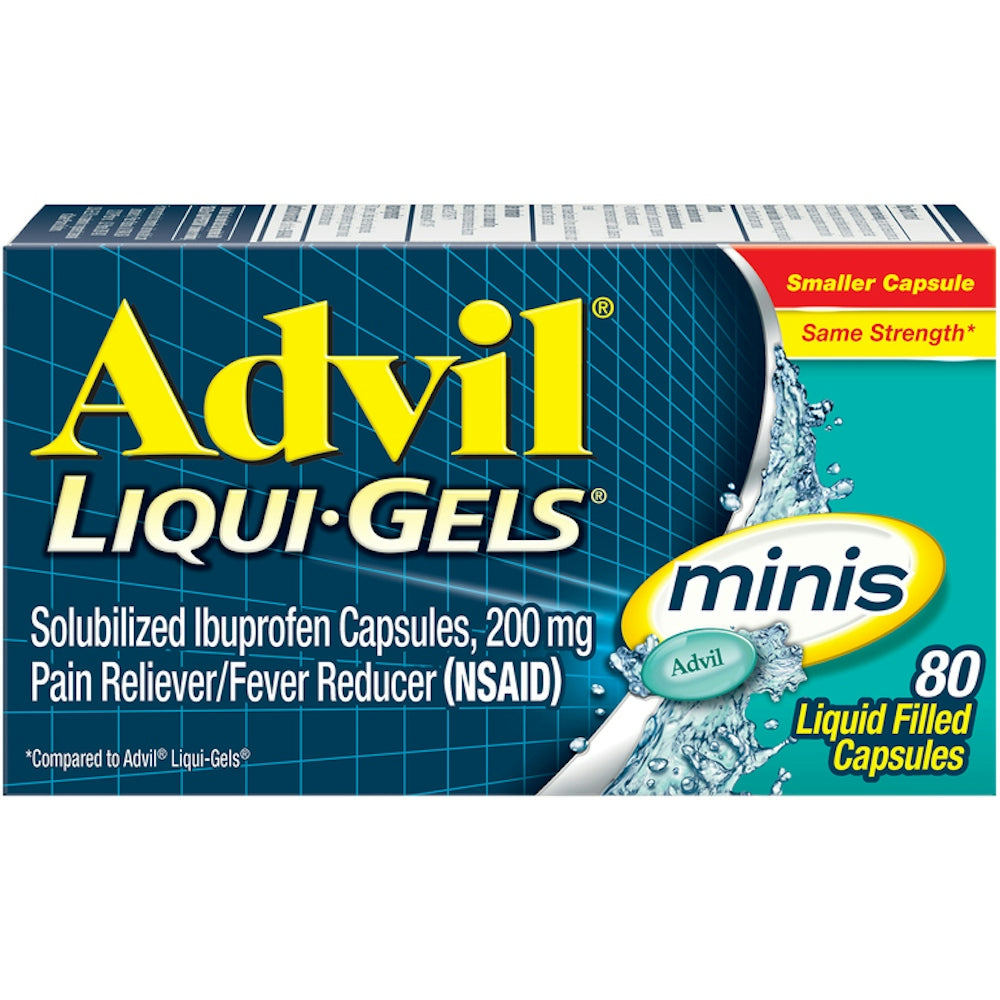 Advil® 200 mg Mini Gelcap LQGL, 80 EA