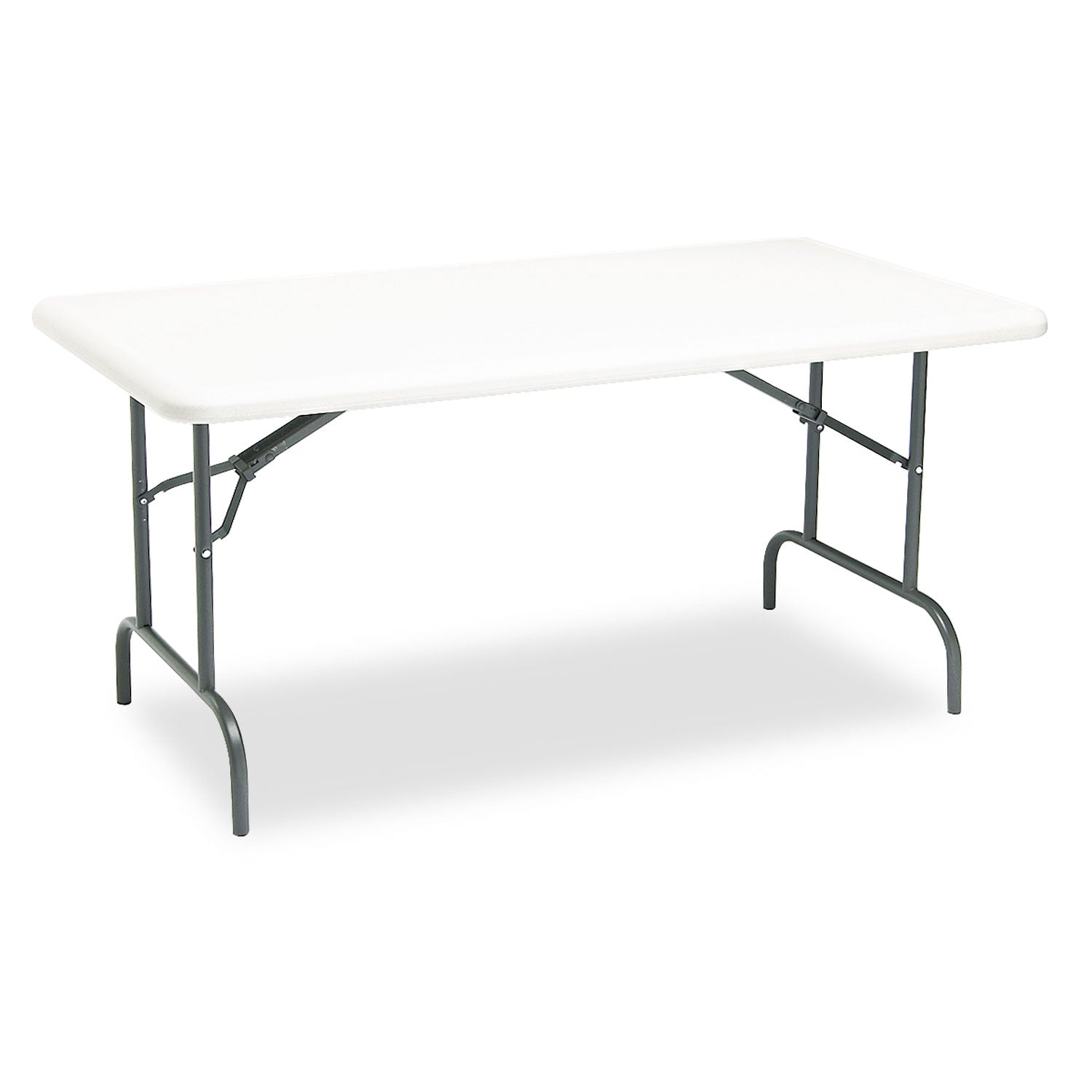 Iceberg IndestrucTable Industrial Folding Table, Rectangular Top, 1,200 lb Capacity, 60w x 30d x 29h, Platinum