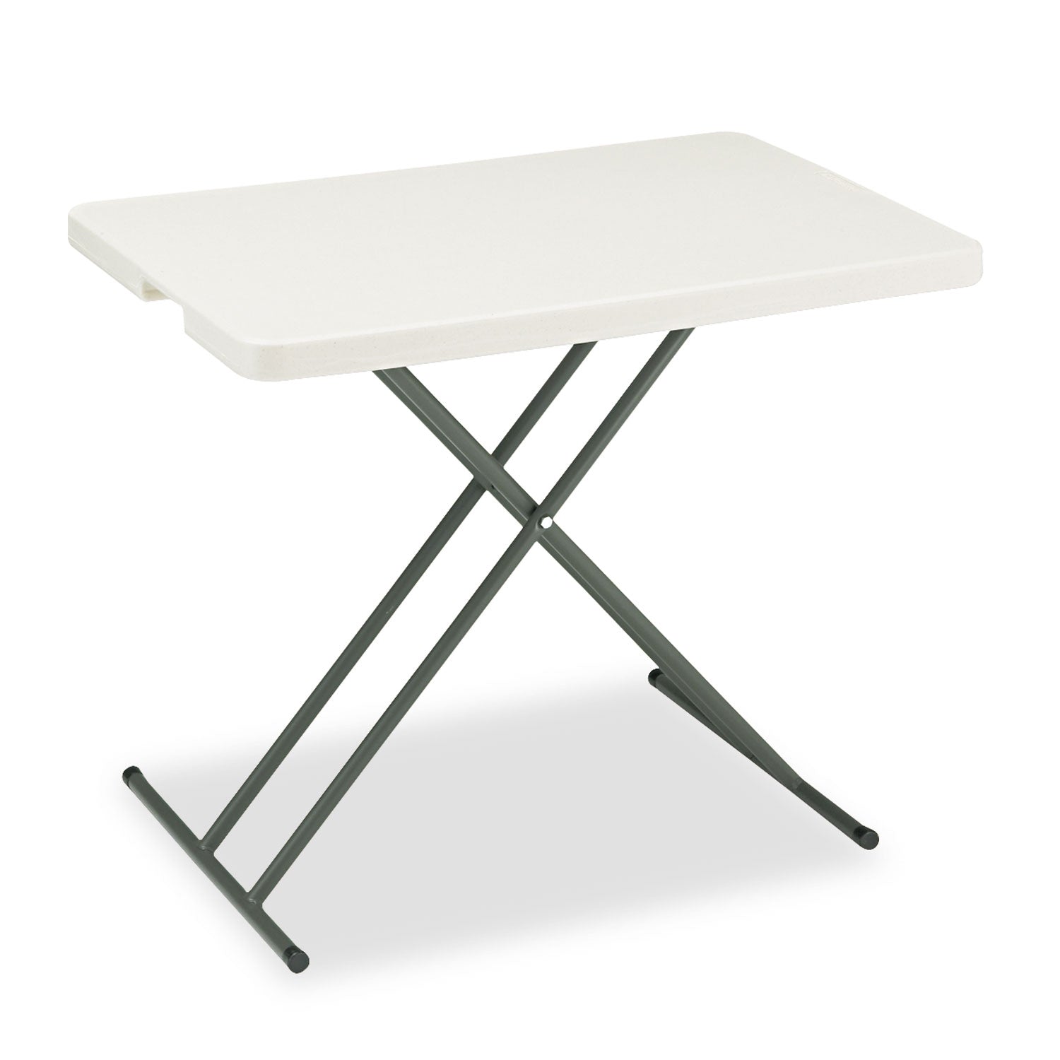 Iceberg IndestrucTable Classic Personal Folding Table, 30w x 20d x 25 to 28h, Platinum