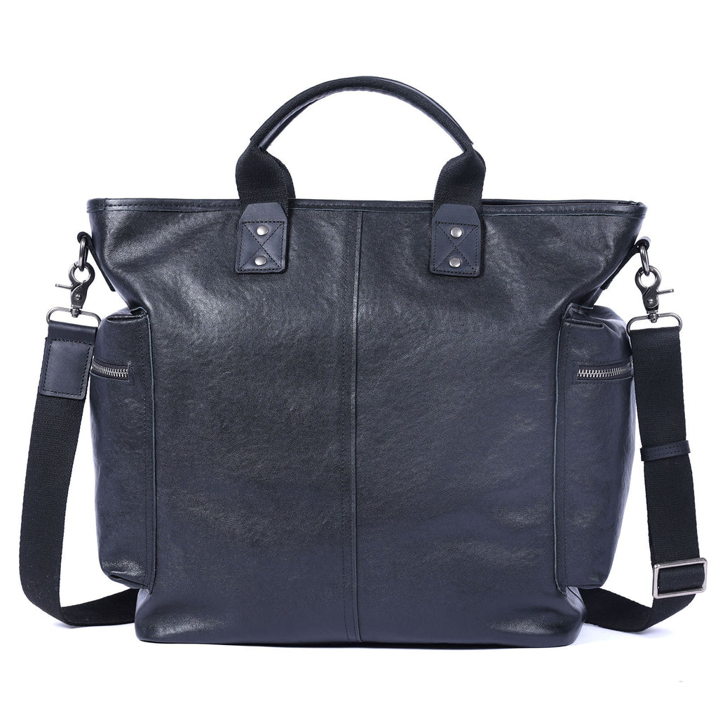 Mens Large-Capacity Shoulder And Crossbody Bag Made From Full-Grain Leather
