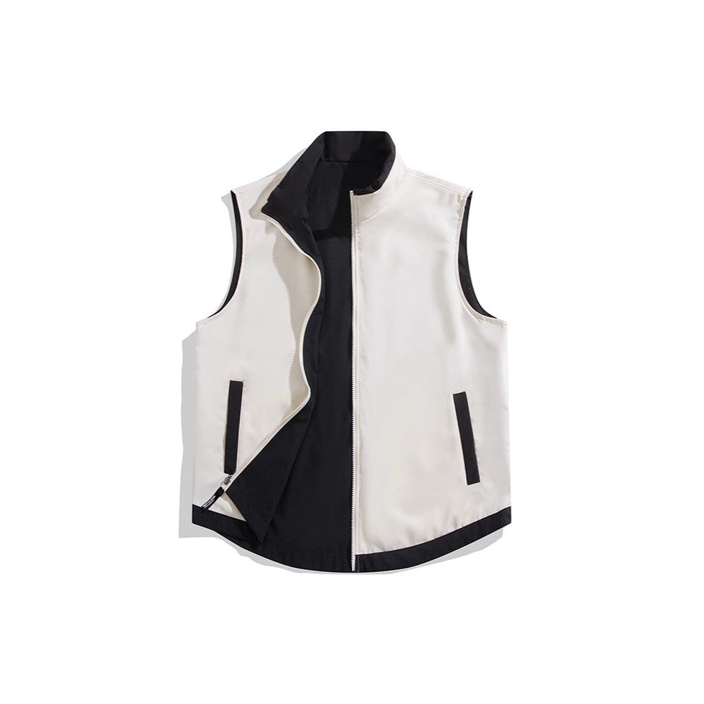 Color-block Reversible Vest Jacket