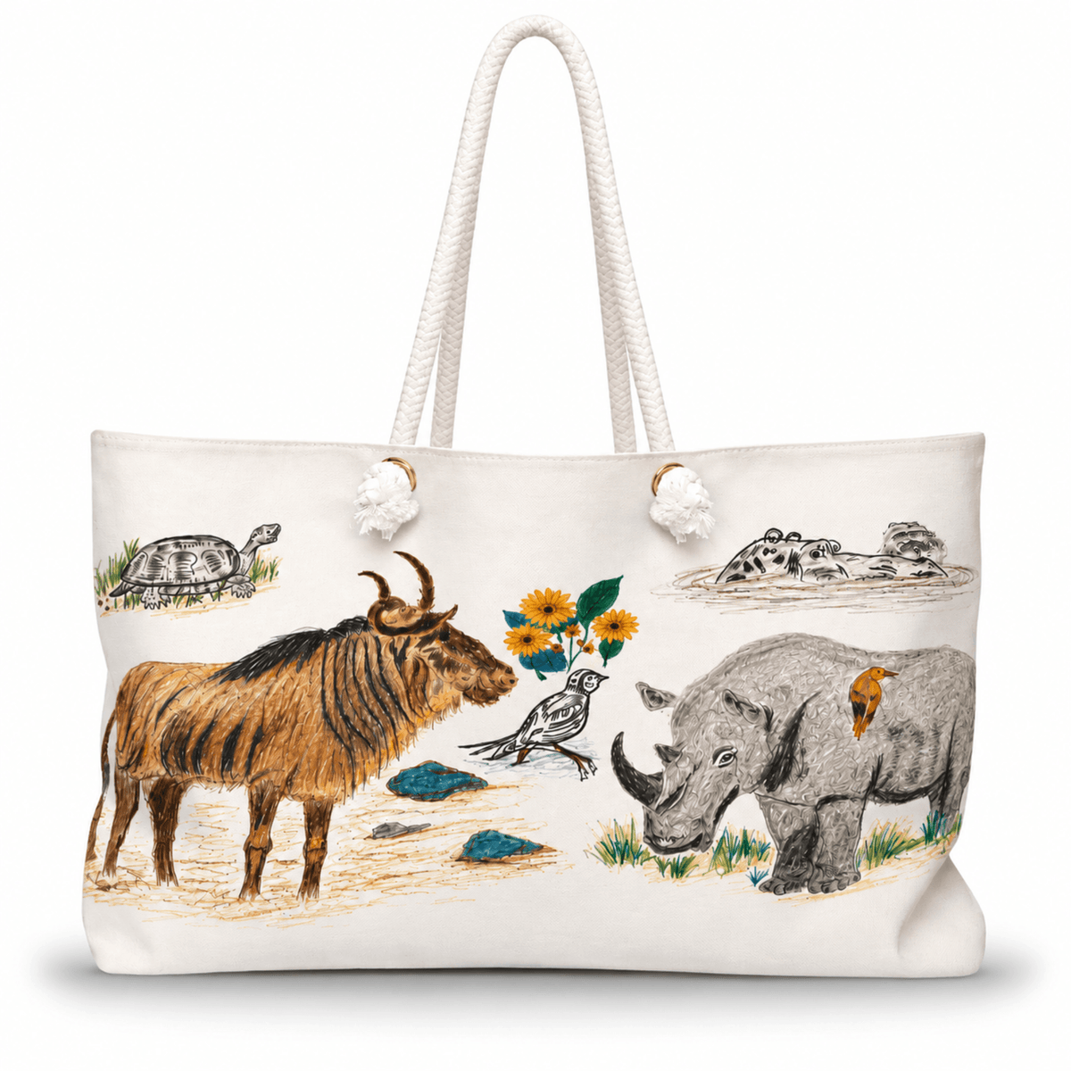 PimsArt African Safari Wildlife Weekender Bag From Original Drawing