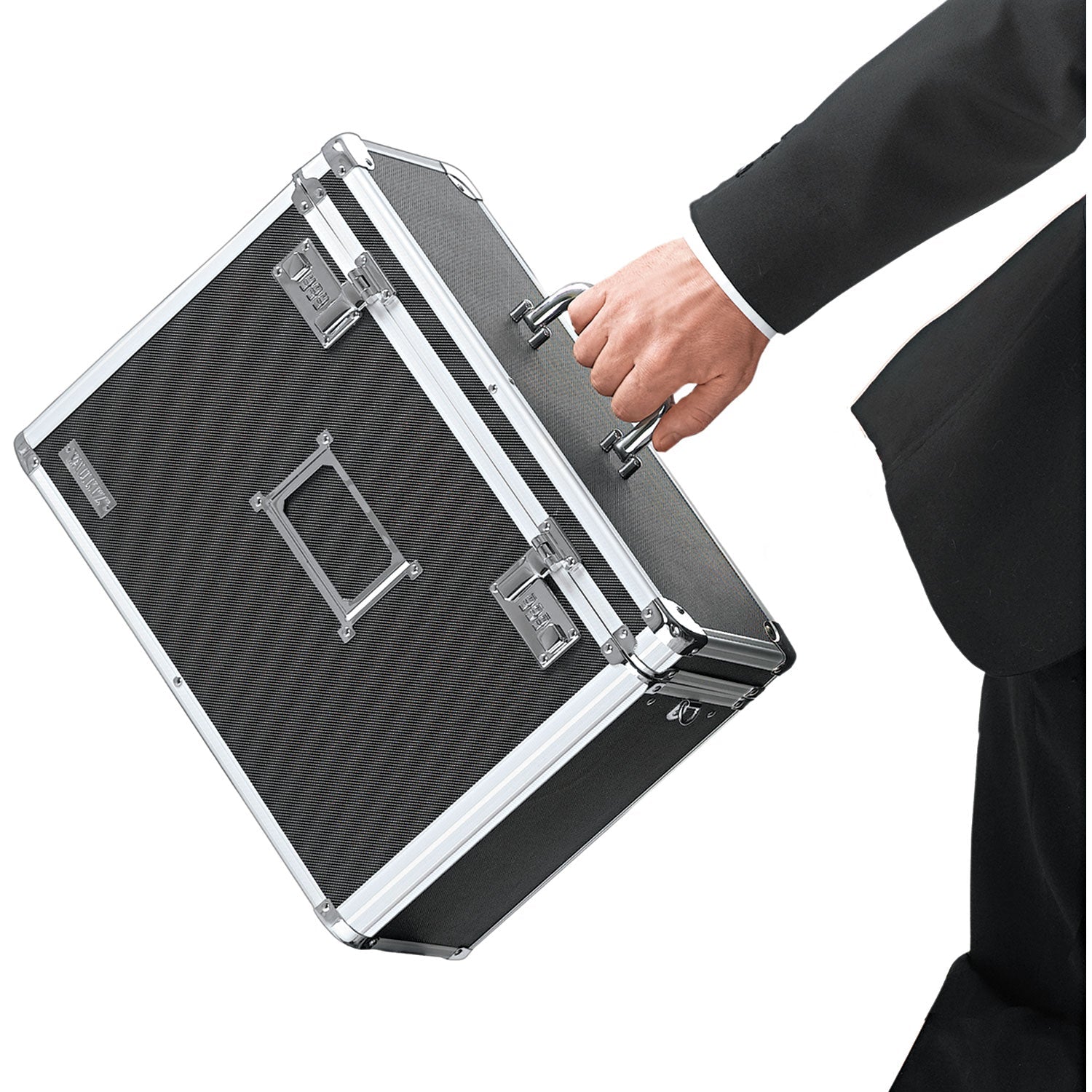 Vaultz Locking File Chest, Letter Files, 13.75" x 7.25" x 12.25", Black