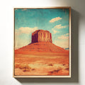 Monument Blaze: Butte Under Western Sky